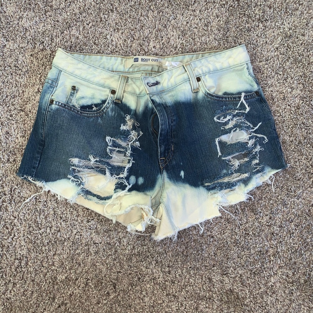 Bleached distressed denim